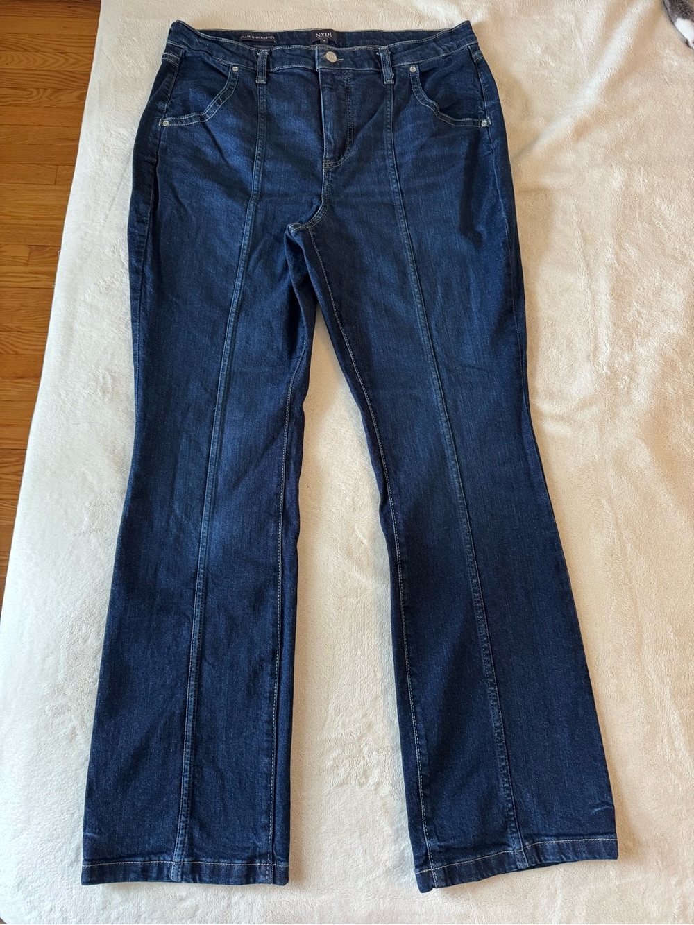 Women’s Dark Blue Billie Mini Bootcut Denim Jeans - Classic Straight Leg